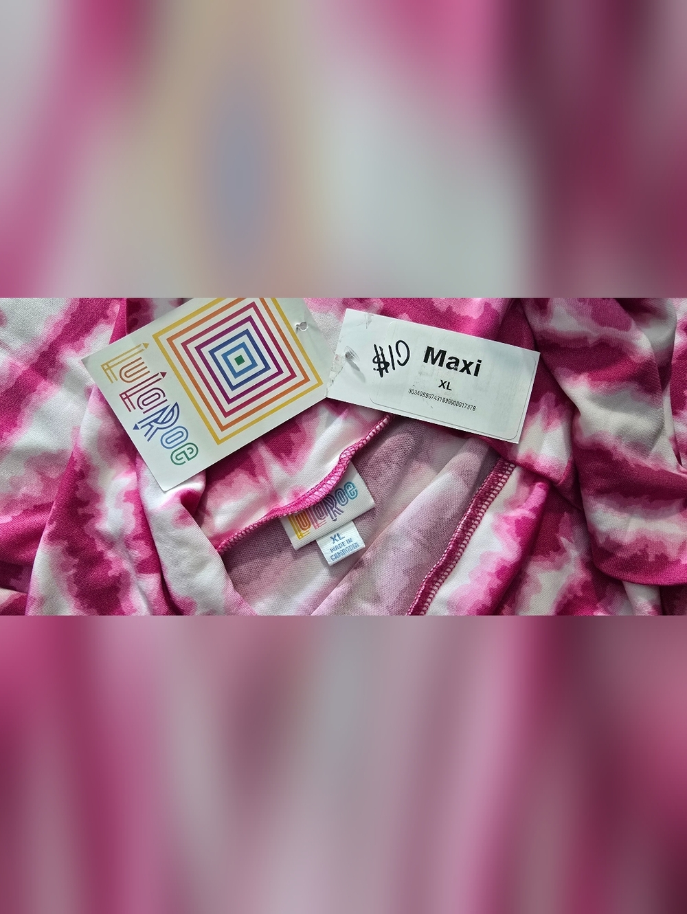 LuLaRoe Pink Tie Dye Maxi Skirt NWT XL - Picture 4 of 7